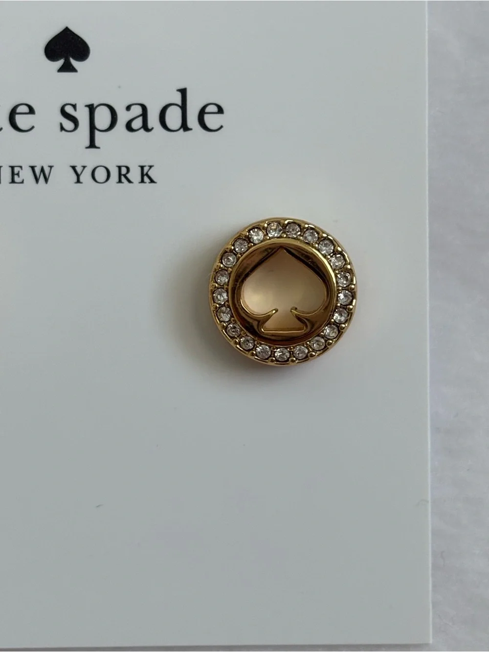 Kate Spade Spot The Spade Gold Pave Halo Stud Earrings